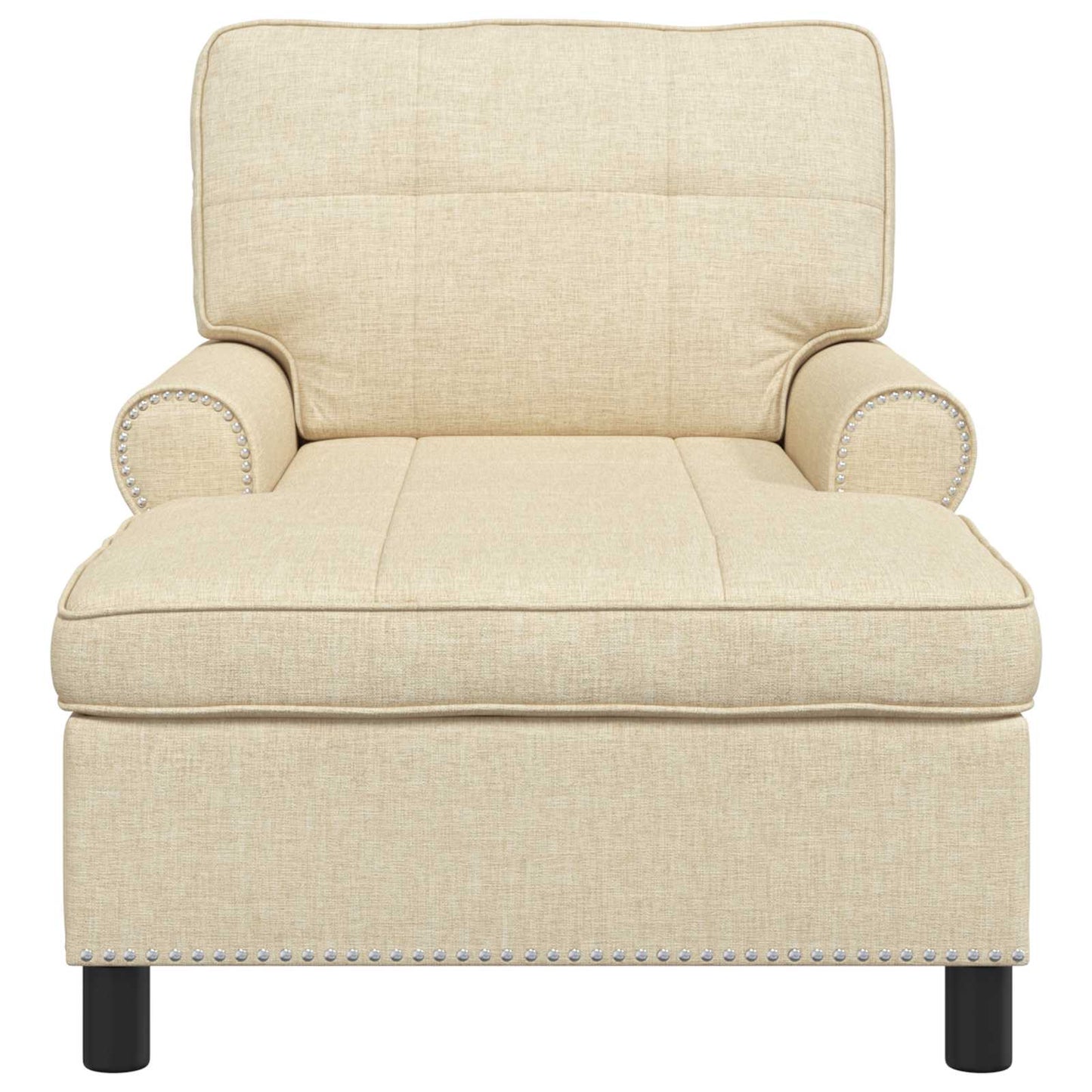 Chaise Lounge con cuscino Crema 91 x 157 x 91 cm Tessuto