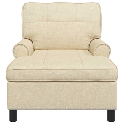 Chaise Lounge con cuscino Crema 91 x 157 x 91 cm Tessuto
