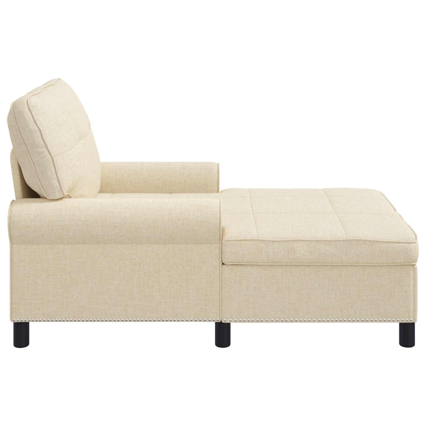 Chaise Lounge con cuscino Crema 91 x 157 x 91 cm Tessuto