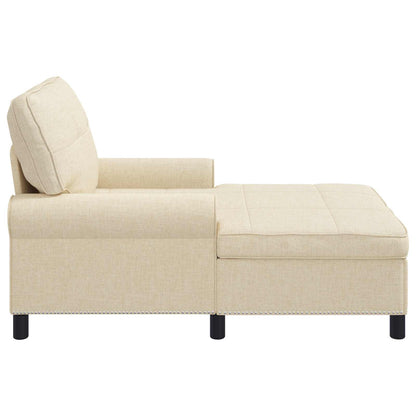 Chaise Lounge con cuscino Crema 91 x 157 x 91 cm Tessuto