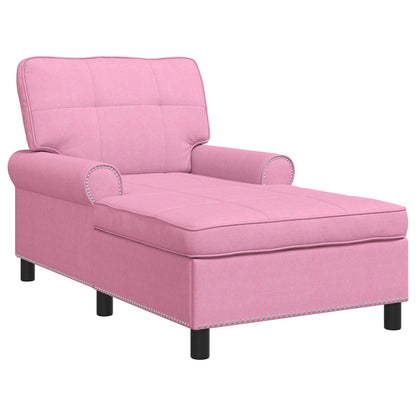 Chaise Lounge con cuscino Rosa 91 x 157 x 91 cm Tessuto