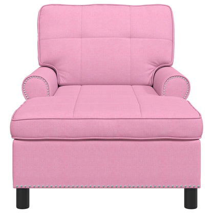 Chaise Lounge con cuscino Rosa 91 x 157 x 91 cm Tessuto