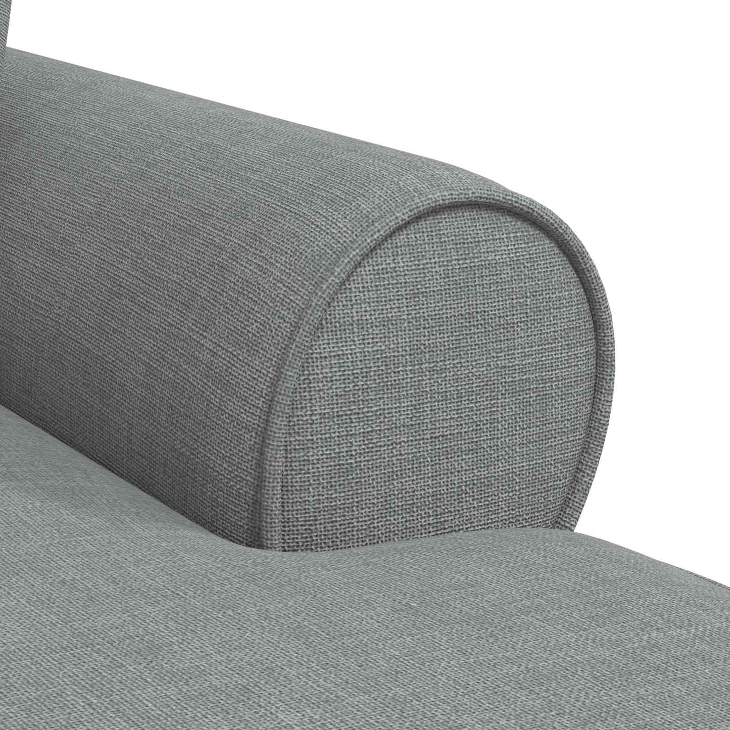 Chaise Longe con Gonna con cuscino 3 pcs Grigio chiaro Tessuto