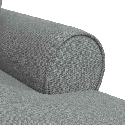 Chaise Longe con Gonna con cuscino 3 pcs Grigio chiaro Tessuto