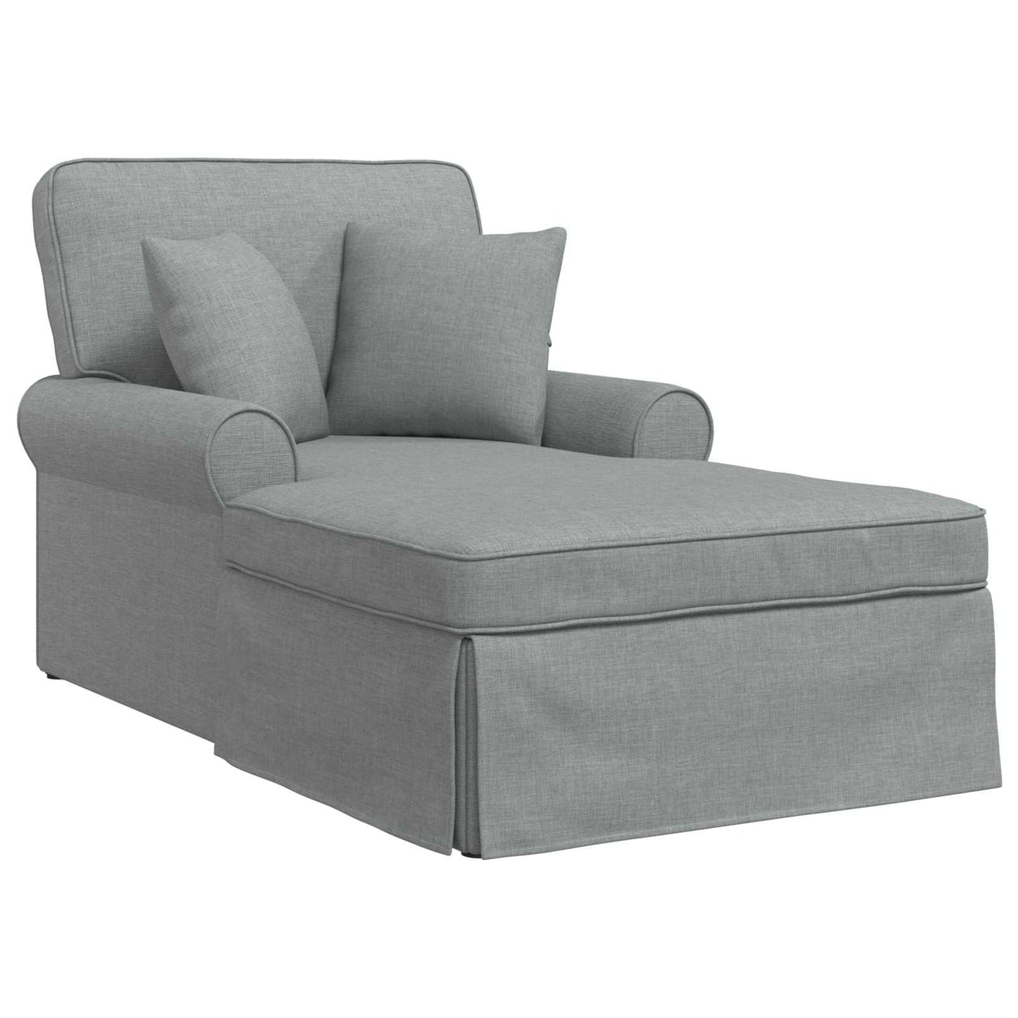 Chaise Longe con Gonna Grigio chiaro 91 x 157 x 91 cm Tessuto