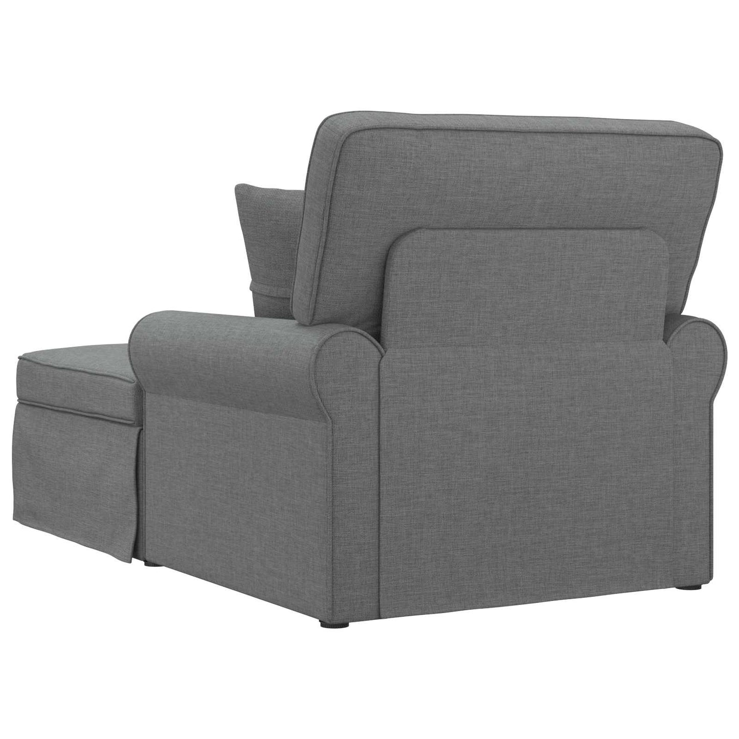 Chaise Longe con Gonna con cuscino 3 pcs Grigio scuro Tessuto