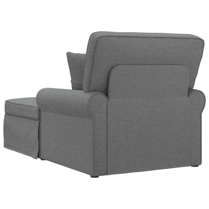 Chaise Longe con Gonna con cuscino 3 pcs Grigio scuro Tessuto