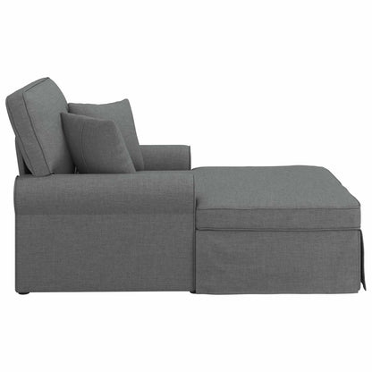 Chaise Longe con Gonna con cuscino 3 pcs Grigio scuro Tessuto