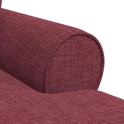 Chaise Longe con Gonna con cuscino 3 pcs Rosso Vino Tessuto