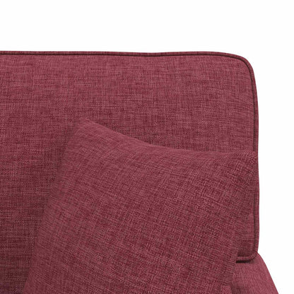 Chaise Longe con Gonna con cuscino 3 pcs Rosso Vino Tessuto