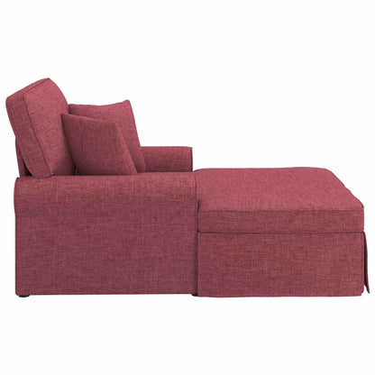 Chaise Longe con Gonna con cuscino 3 pcs Rosso Vino Tessuto