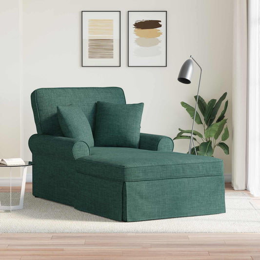 Chaise Longe con Gonna Verde Scuro 91 x 157 x 91 cm Tessuto