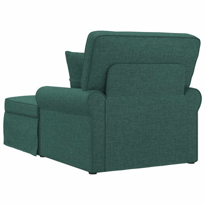 Chaise Longe con Gonna con cuscino 3 pcs Verde Scuro Tessuto