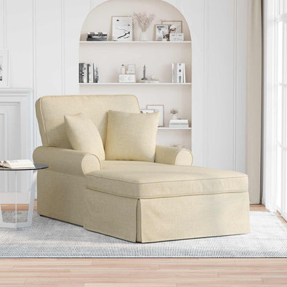 Chaise Longe con Gonna Crema 91 x 157 x 91 cm Tessuto