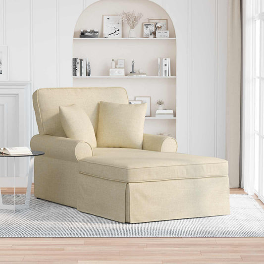 Chaise Longe con Gonna Crema 91 x 157 x 91 cm Tessuto