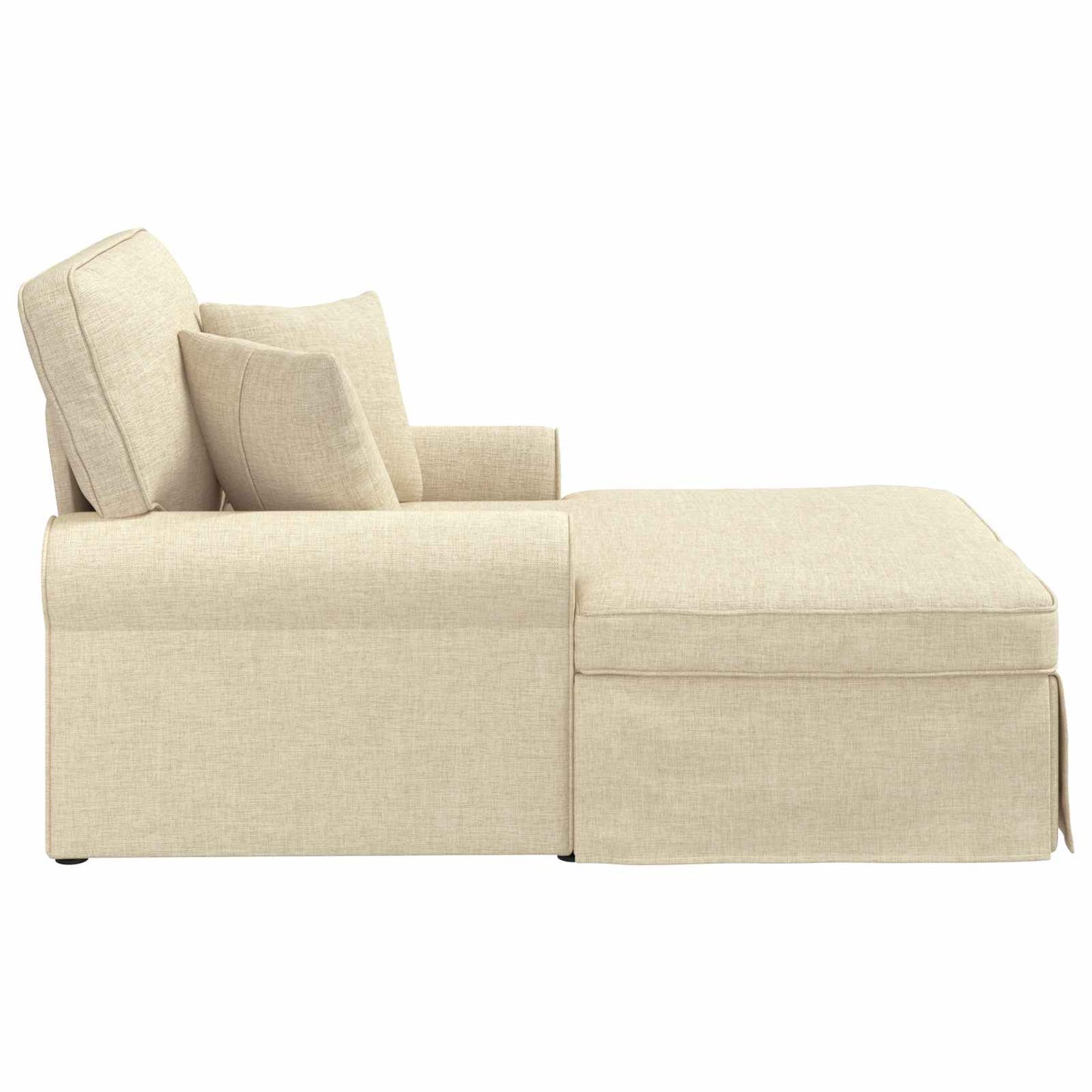 Chaise Longe con Gonna Crema 91 x 157 x 91 cm Tessuto