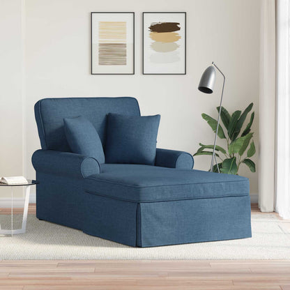 Chaise Longe con Gonna con cuscino Blu 91 x 157 x 91 cm Tessuto