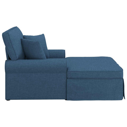 Chaise Longe con Gonna con cuscino Blu 91 x 157 x 91 cm Tessuto