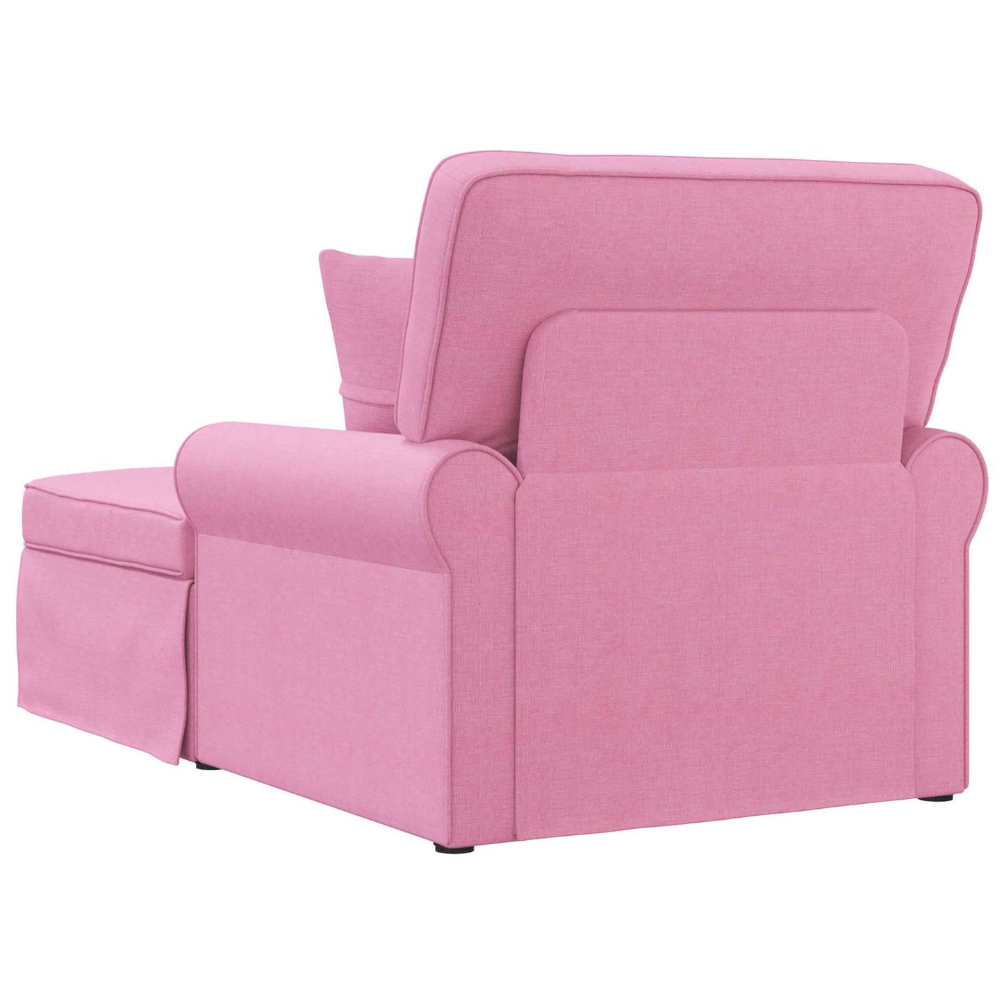 Chaise Longe con Gonna con cuscino 3 pcs Rosa Tessuto
