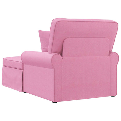 Chaise Longe con Gonna con cuscino 3 pcs Rosa Tessuto