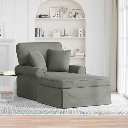 Chaise Longe con Gonna 3 pcs Grigio chiaro Tessuto in Cords