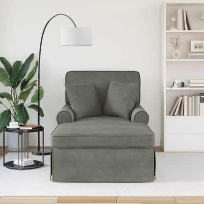 Chaise Longe con Gonna 3 pcs Grigio chiaro Tessuto in Cords