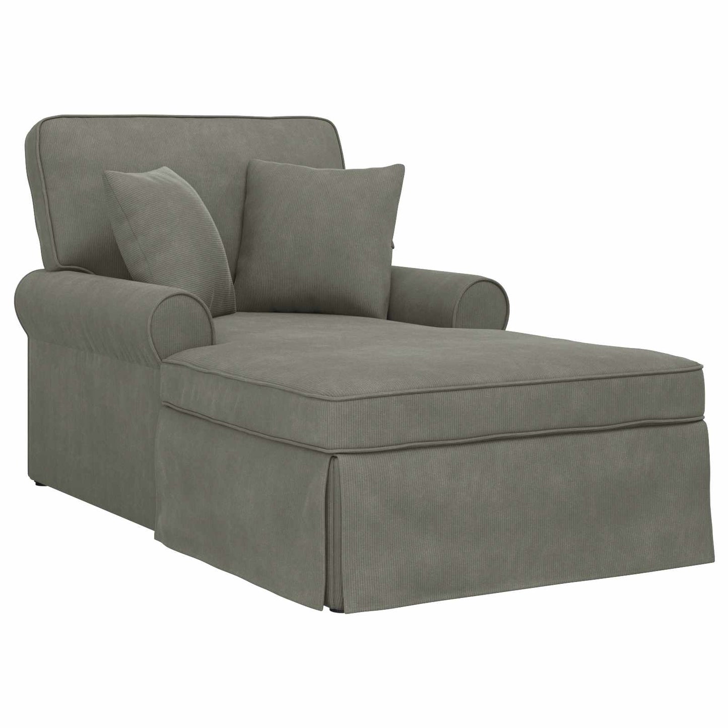 Chaise Longe con Gonna 3 pcs Grigio chiaro Tessuto in Cords