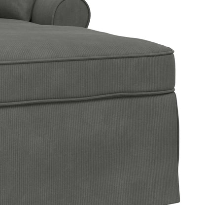 Chaise Longe con Gonna 3 pcs Grigio scuro Tessuto in Cords