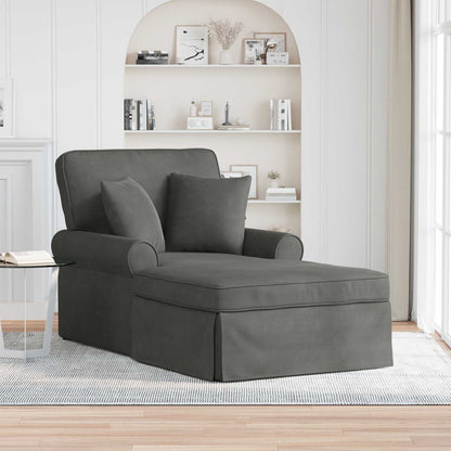 Chaise Longe con Gonna 3 pcs Grigio scuro Tessuto in Cords