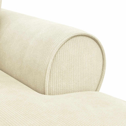 Chaise Longe con Gonna con cuscino 3 pcs Crema Tessuto in Cords