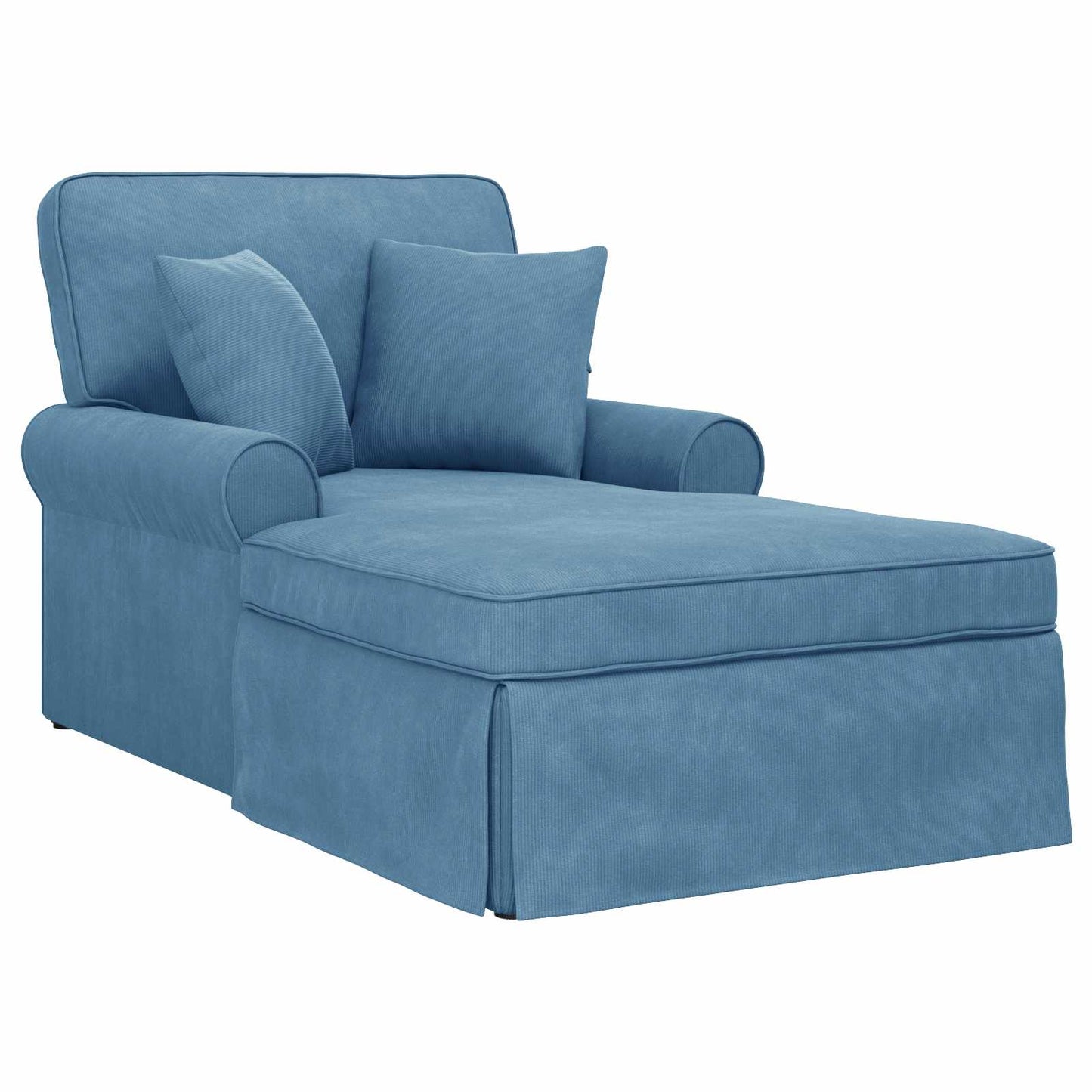 Chaise Longe con Gonna Blu 91 x 157 x 91 cm Tessuto a Costine