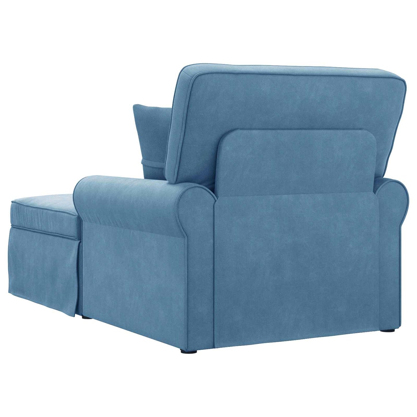 Chaise Longe con Gonna con cuscino 3 pcs Blu Tessuto in Cords