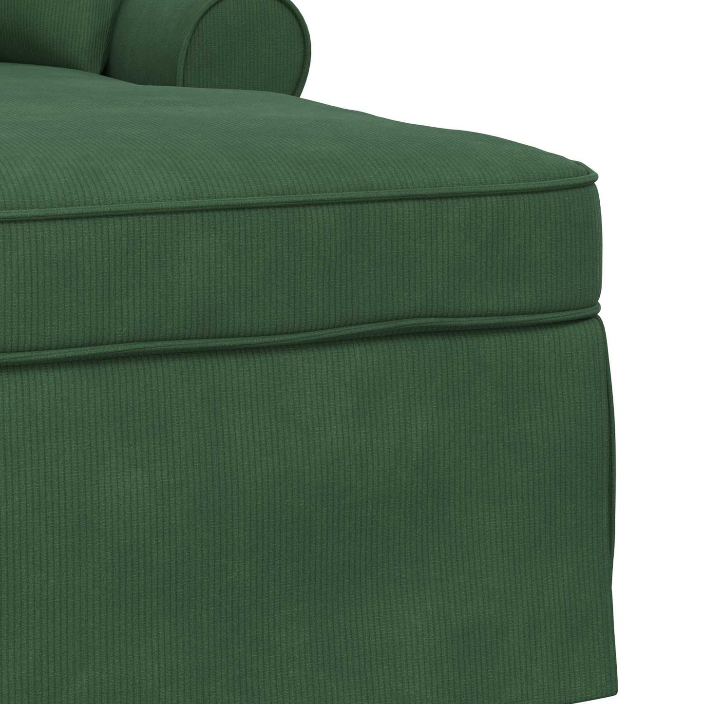 Chaise Longe con Gonna 3 pcs Verde Giungla Tessuto in Cords