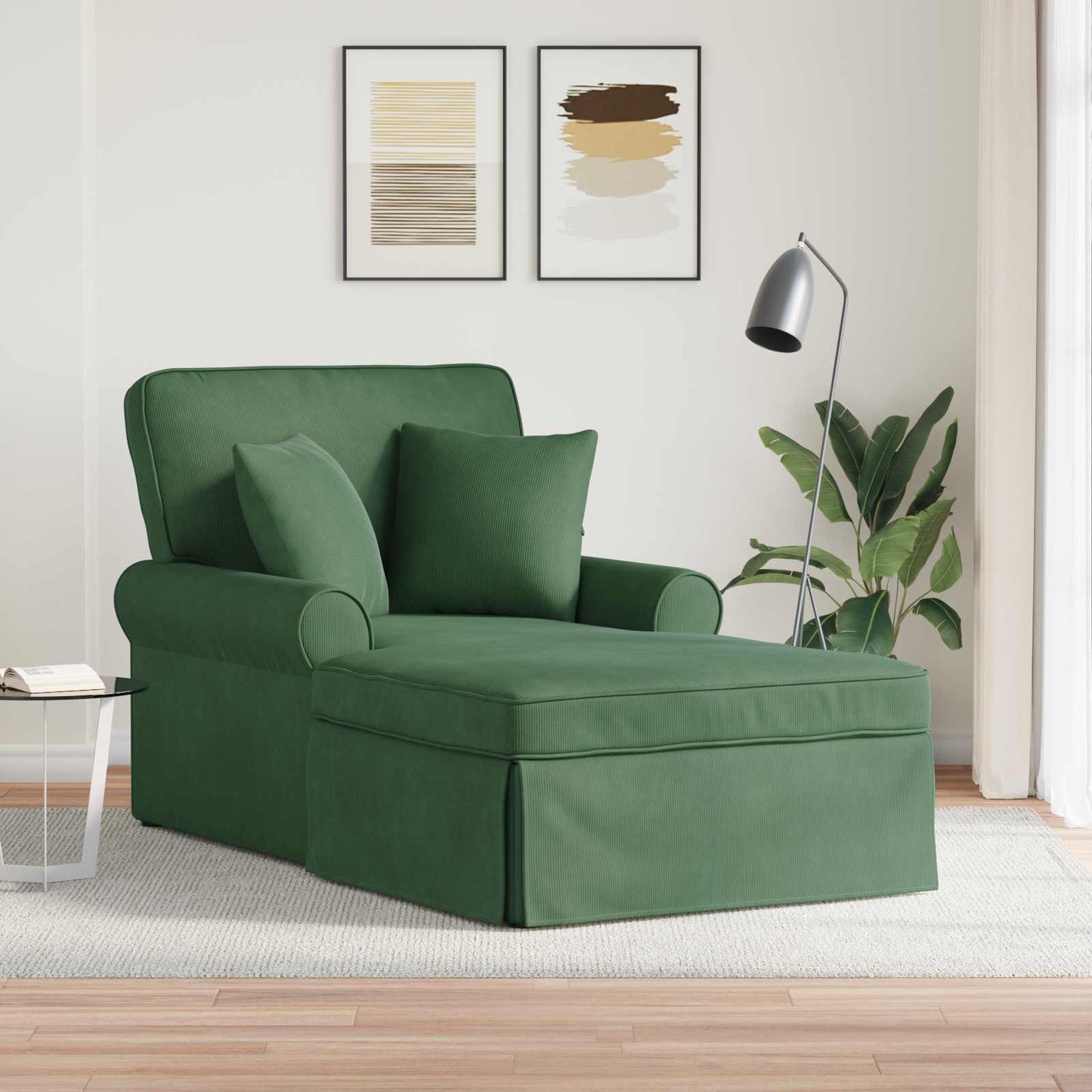 Chaise Longe con Gonna Verde Giungla 91 x 157 x 91 cm