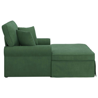 Chaise Longe con Gonna 3 pcs Verde Giungla Tessuto in Cords