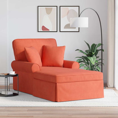 Chaise Longe con Gonna 3 pcs Rosso Arancio Tessuto in Cords