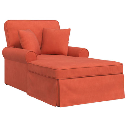 Chaise Longe con Gonna 3 pcs Rosso Arancio Tessuto in Cords