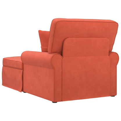 Chaise Longe con Gonna 3 pcs Rosso Arancio Tessuto in Cords