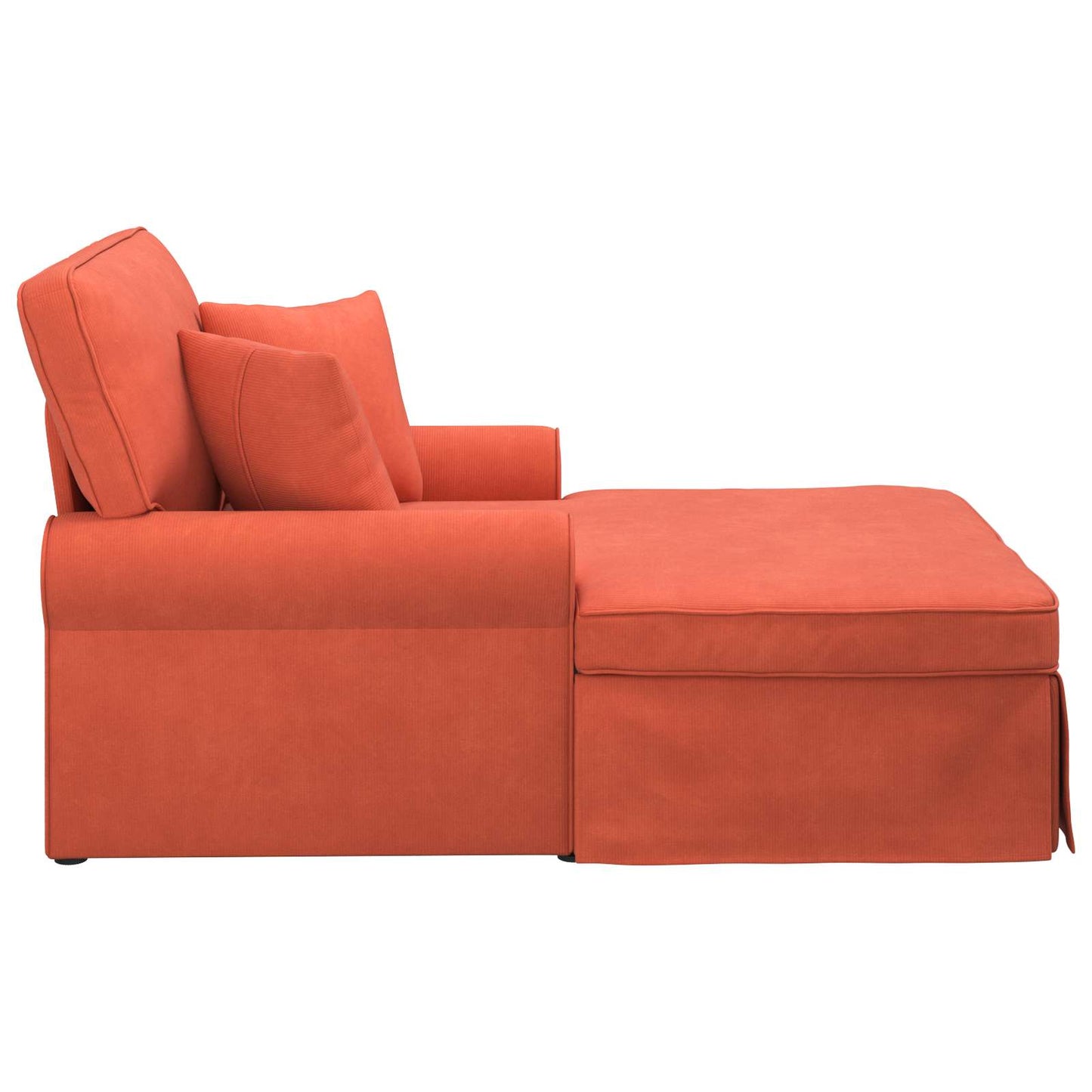 Chaise Longe con Gonna 3 pcs Rosso Arancio Tessuto in Cords
