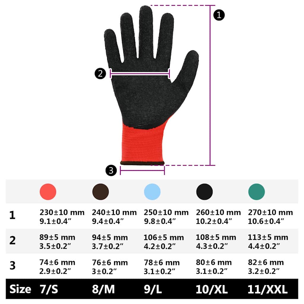 Guanti da Lavoro 24 pcs Rosso e Nero 8 / m | homemem39