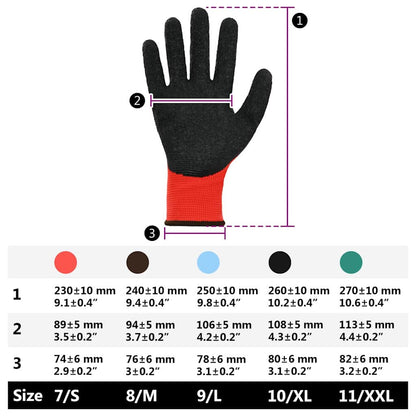 Guanti da Lavoro 24 pcs Rosso e Nero 8 / m | homemem39