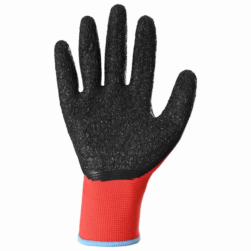 Guanti da Lavoro 12 pcs Rosso e Nero 9 / l