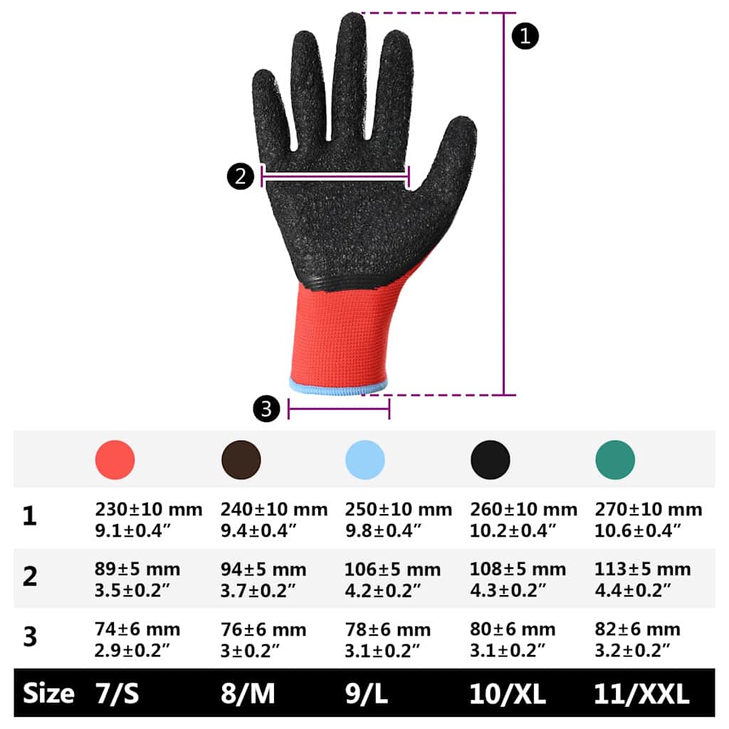 Guanti da Lavoro 12 pcs Rosso e Nero 9 / l | homemem39