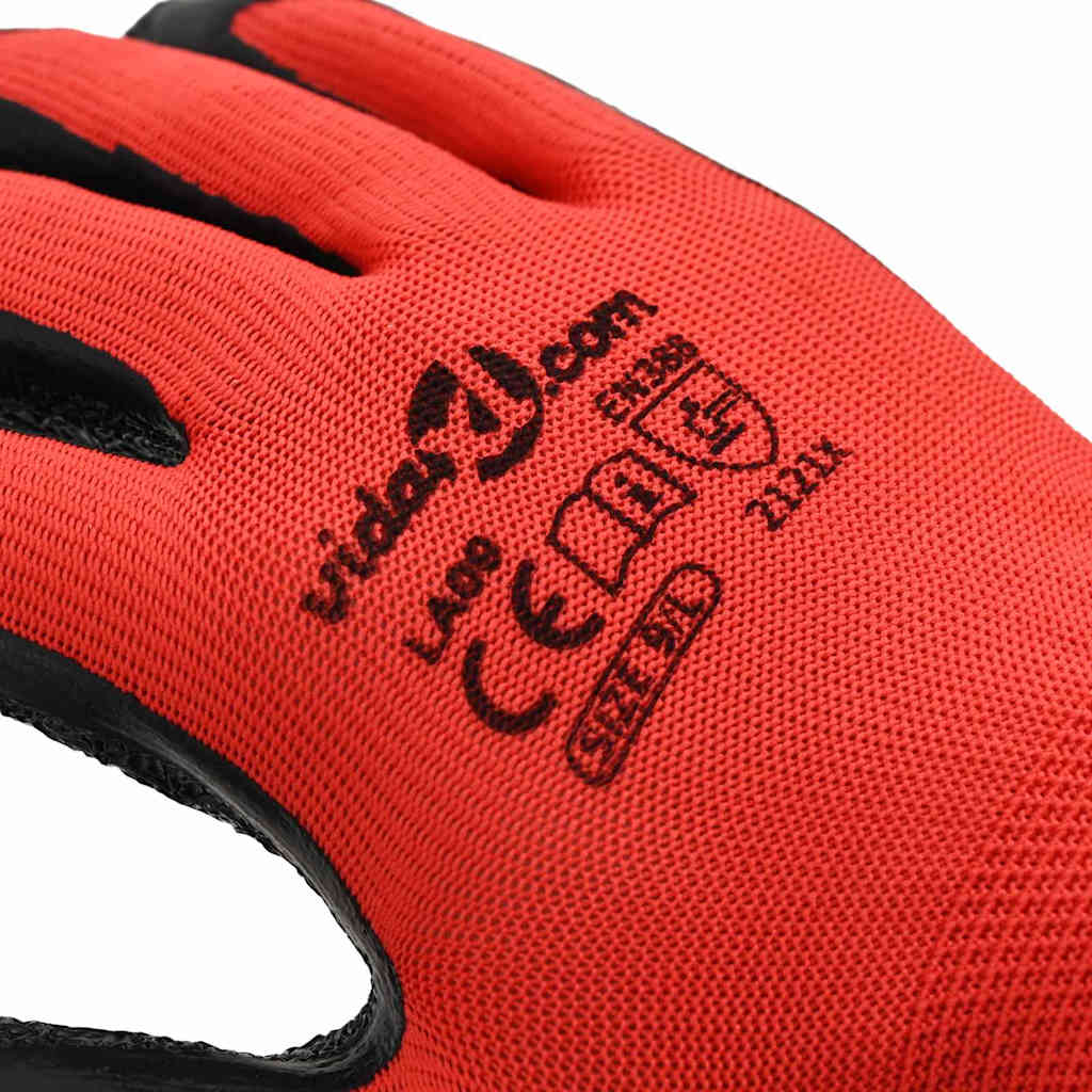 Guanti da Lavoro 24 pcs Rosso e Nero 9 / l | homemem39