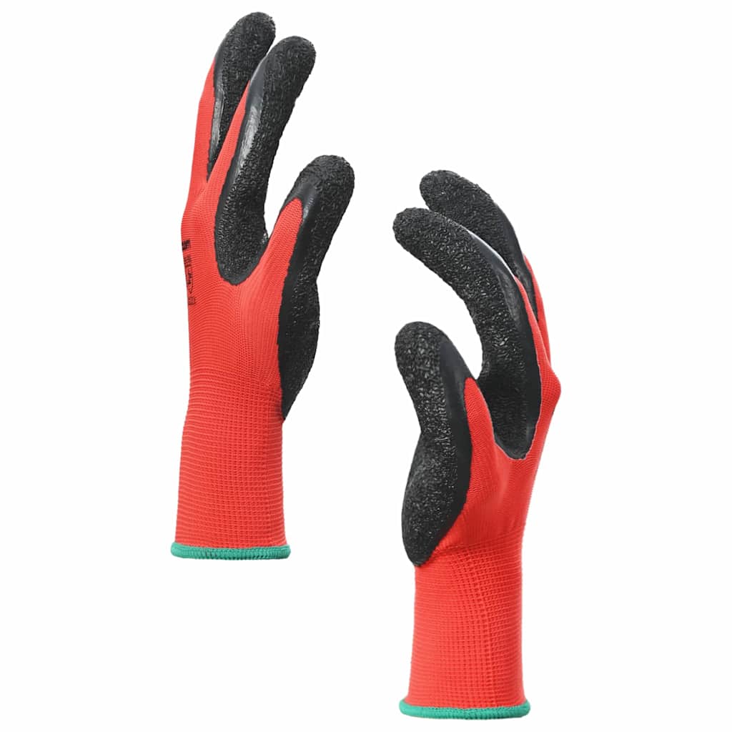 Guanti da Lavoro 24 pcs Rosso e Nero 11 / XXL | homemem39