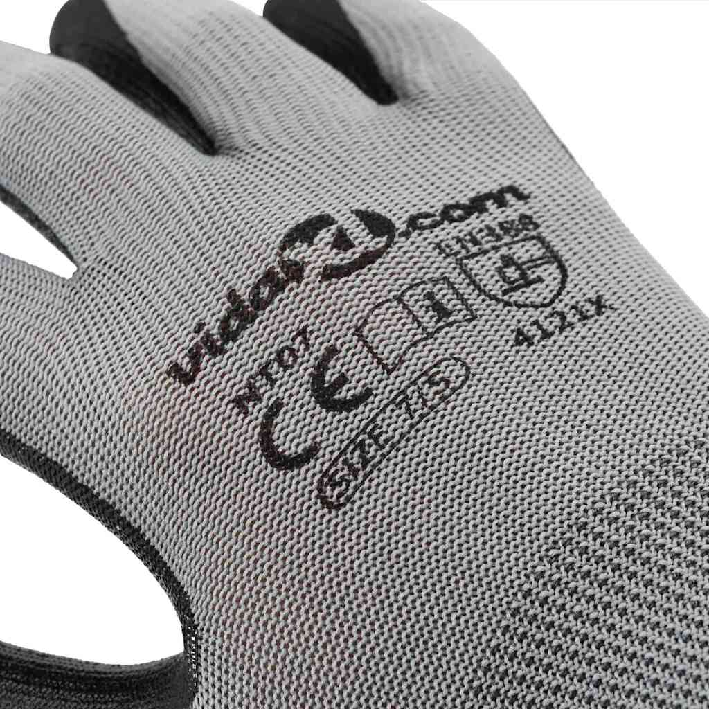 Guanti da Lavoro 24 pcs Grigio e Nero 7 / S Poliestere | homemem39