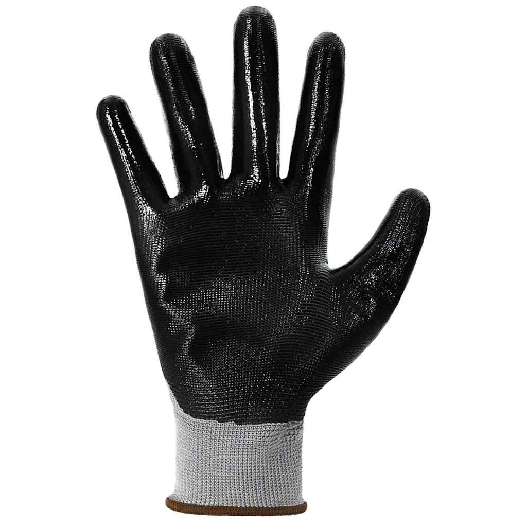 Guanti da Lavoro 12 pcs Grigio e Nero 8 / m Poliestere | homemem39