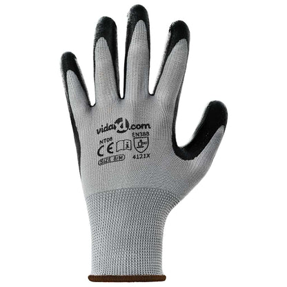 Guanti da Lavoro 24 pcs Grigio e Nero 8 / m Poliestere