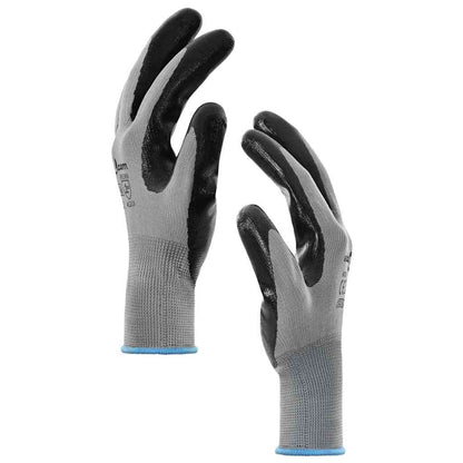Guanti da Lavoro 24 pcs Grigio e Nero 9 / l Poliestere | homemem39