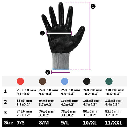 Guanti da Lavoro 24 pcs Grigio e Nero 9 / l Poliestere | homemem39